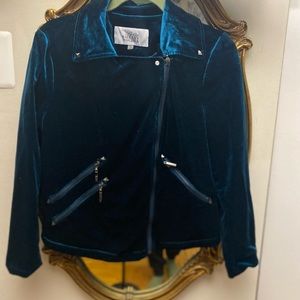 Belle badgley mischka velvet moto jacket ( fits m to xl)